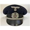 Image 1 : WWII GERMAN NAVY KRIEGSMARINE BLUE TOP ADMINISTRATIVE OFFICER VISOR HAT