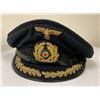 Image 1 : WWII GERMAN NAVY KRIEGSMARINE NAMED HIGH RANKING OFFICER BLUE VISOR CAP