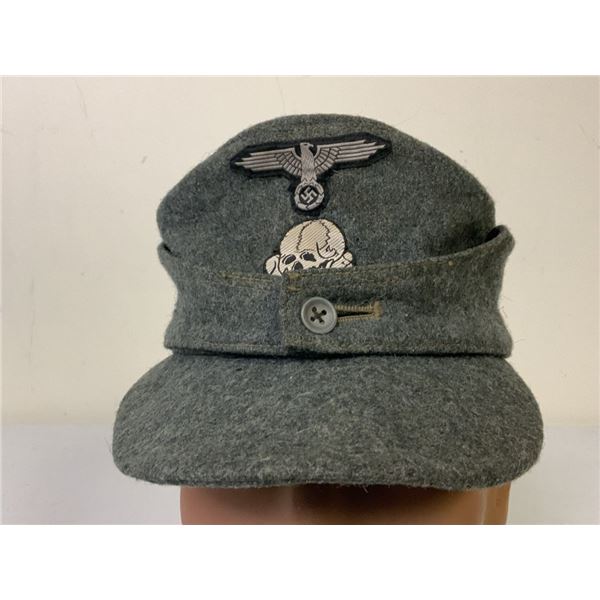 WWII GERMAN WAFFEN SS EM/NCO M43 FIELD HAT CAP
