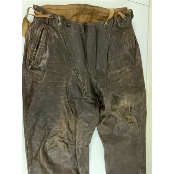 WWII GERMAN LUFTWAFFE PILOTS COLD WEATHER FLYING LEATHER PANTS