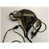 Image 2 : WWII GERMAN LUFTWAFFE FLIGHT LEATHER HELMET WITH GOGGLES , MIKES , WIRED