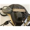 Image 3 : WWII GERMAN LUFTWAFFE FLIGHT LEATHER HELMET WITH GOGGLES , MIKES , WIRED