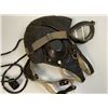 Image 9 : WWII GERMAN LUFTWAFFE FLIGHT LEATHER HELMET WITH GOGGLES , MIKES , WIRED
