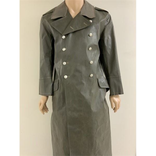 WWII GERMAN MILITARY ARMY / SS LONG RUBBERIZED RAIN COAT