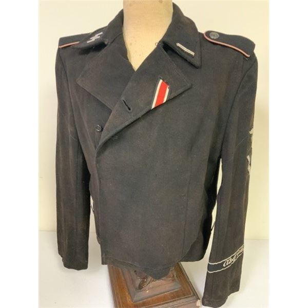 WWII GERMAN WAFFEN SS PANZER BLACK UNIFORM FIELD JACKET WRAPPER