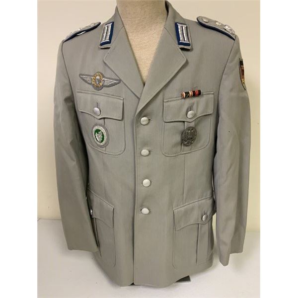 VINTAGE WEST GERMAN OFFICER UNIFORM TUNIC WWII VETERAN COMBAT SERVICE AWARDS