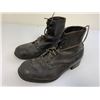 Image 1 : WWII GERMAN MILITARY BLACK LEATHER FIELD BOOTS WITH HOBNAILS