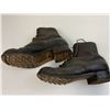 Image 2 : WWII GERMAN MILITARY BLACK LEATHER FIELD BOOTS WITH HOBNAILS