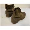 Image 4 : WWII GERMAN MILITARY BROWN LEATHER M37 FIELD LOW BOOTS WITH HOBNAILS