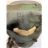 Image 10 : WWII GERMAN GAS MASK AND FILTER WITH CANISTER AND GAS CAPE BAG STRAPPED