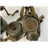 Image 7 : WWII GERMAN GAS MASK AND FILTER WITH CANISTER AND GAS CAPE BAG STRAPPED