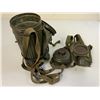 Image 8 : WWII GERMAN GAS MASK AND FILTER WITH CANISTER AND GAS CAPE BAG STRAPPED