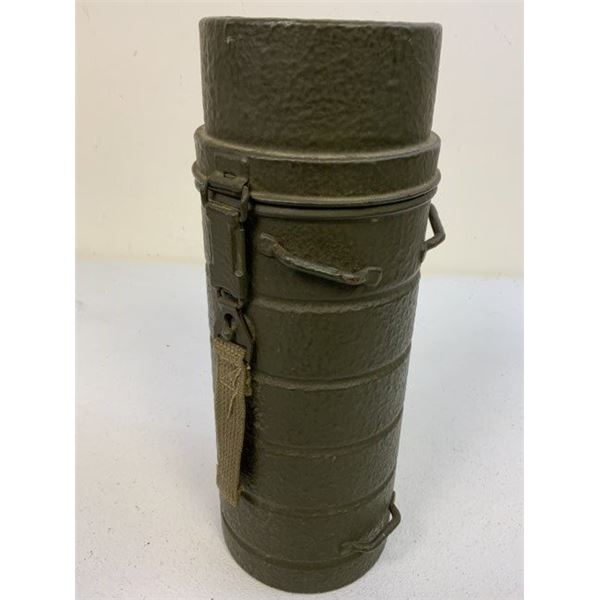 POST WAR GERMAN MILITARY GAS MASK METAL TUBE CANISTER