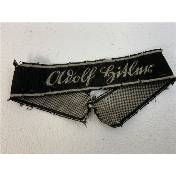 WWII GERMAN WAFFEN SS "ADOLF HITLER" BeVo CUFFTITLE UNIFORM FEMOVED