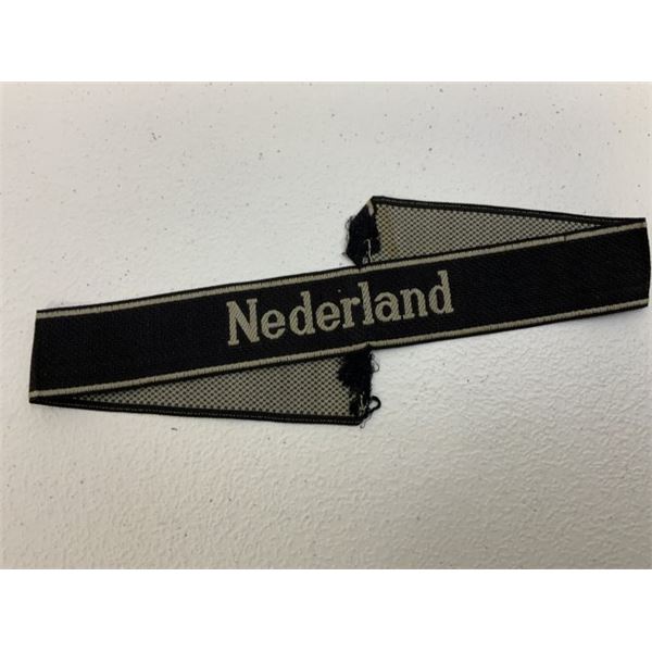 WWII GERMAN WAFFEN SS "Nederland" CUFFTITLE
