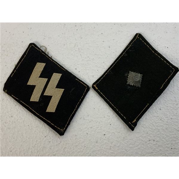 WWII GERMAN WAFFEN SS NCO COLLAR TABS UNTERSCHARFUHRER