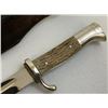 Image 5 : WWII GERMAN SHORT DRESS ARMY BAYONET WITH STAG GRIPS BY ROBERT KLAAS SOLINGEN