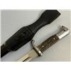 Image 8 : WWII GERMAN SHORT DRESS ARMY BAYONET WITH STAG GRIPS BY ROBERT KLAAS SOLINGEN