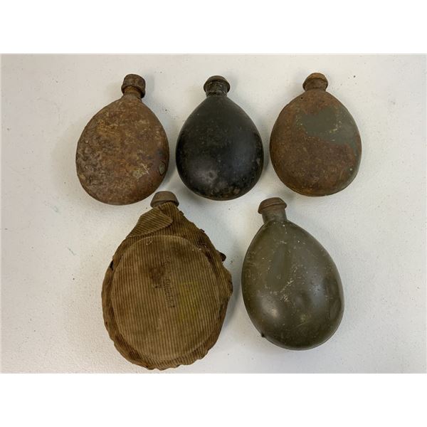 WWI GERMAN CANTEENS WATER BOTTLES LOT OF 5