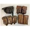 Image 1 : ANTIQUE RUSSIAN / FINISH / YUGOSLAVIAN LOT OF 4 AMMUNITION LEATHER POUCHES
