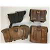 Image 2 : ANTIQUE RUSSIAN / FINISH / YUGOSLAVIAN LOT OF 4 AMMUNITION LEATHER POUCHES