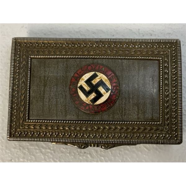 GERMANY THIRD REICH NAZI PARTY NSDAP DECORATED PILL BOX