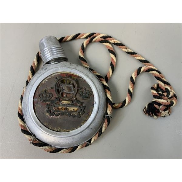 IMPERIAL GERMAN MILITARY PATRIOTIC FLASK - NAVY KIEL