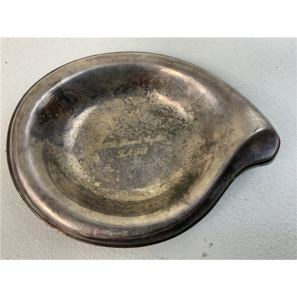 WWII US AIR FORCE 512th BOMB SQUADRON SILVER ASHTRAY