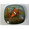Image 1 : RUSSIAN LACQUER BOX PALEKH SIGNED BY ARTIST 1812 HUSSAR ON HORSE