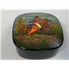 Image 3 : RUSSIAN LACQUER BOX PALEKH SIGNED BY ARTIST 1812 HUSSAR ON HORSE