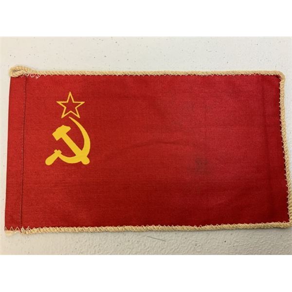 USSR VINTAGE SOVIET UNION OFFICIAL DELEGATION RED TABLE FLAG