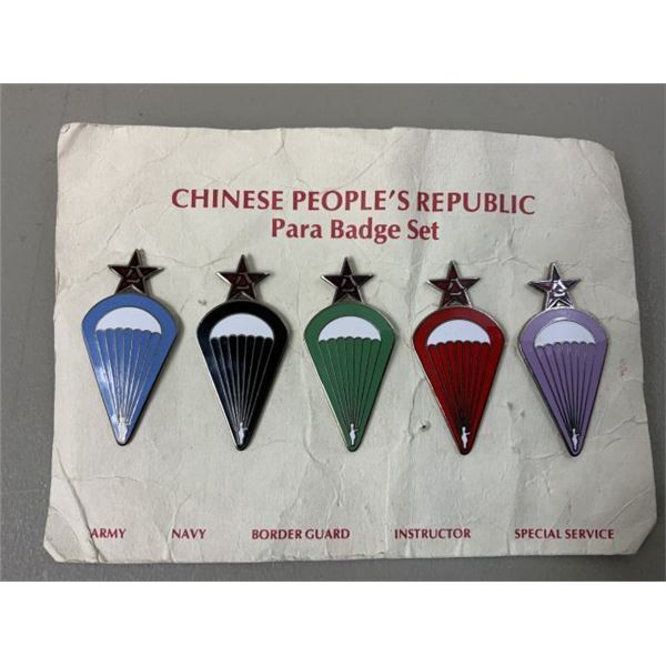 CHINESE PEOPLES REPUBLIC PARATROOPER AIRBORNE BADGE SET
