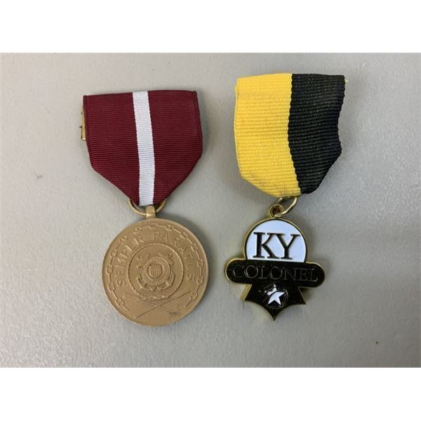 US COAST GUARD MEDAL AND KY COLONEL MEDAL SET OF 2