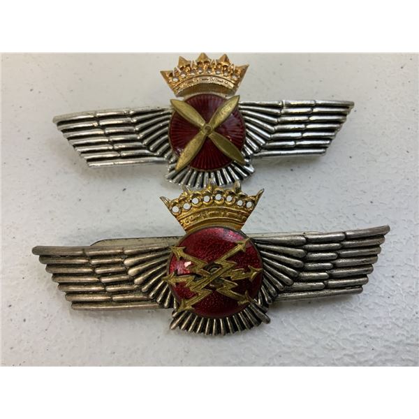 WWII SPAIN AIR FORCE  WINGS BADGES LOT OF 2