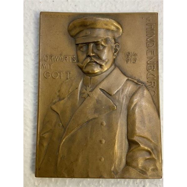 WWI IMPERIAL GERMANY 1914-15 HINDENBURG MEDALLION BY F. STIASNY