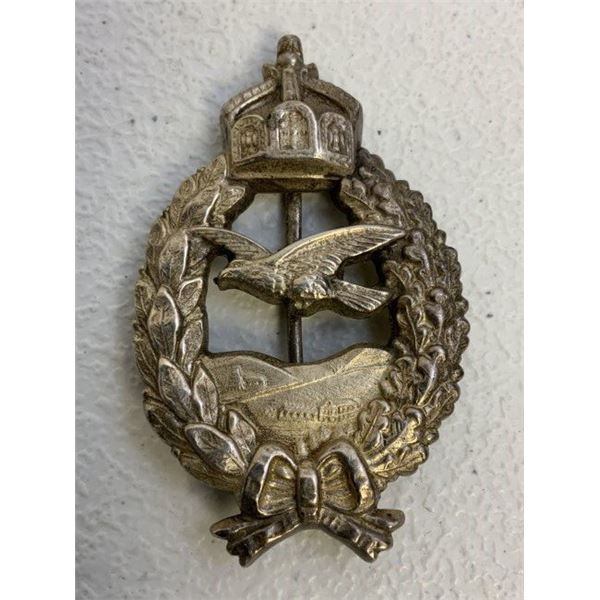IMPERIAL GERMANY PRUSSIAN C.E.JUNKER 800 SILVER PILOTS COMMEMORATIVE BADGE