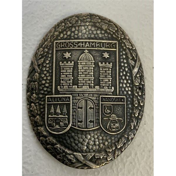 ANTIQUE GERMAN "GROSS HAMBURG" PLAQUE