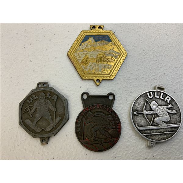 GERMANY THIRD REICH WINTER SPORTS BADGES PLAQUES LOT OF 4