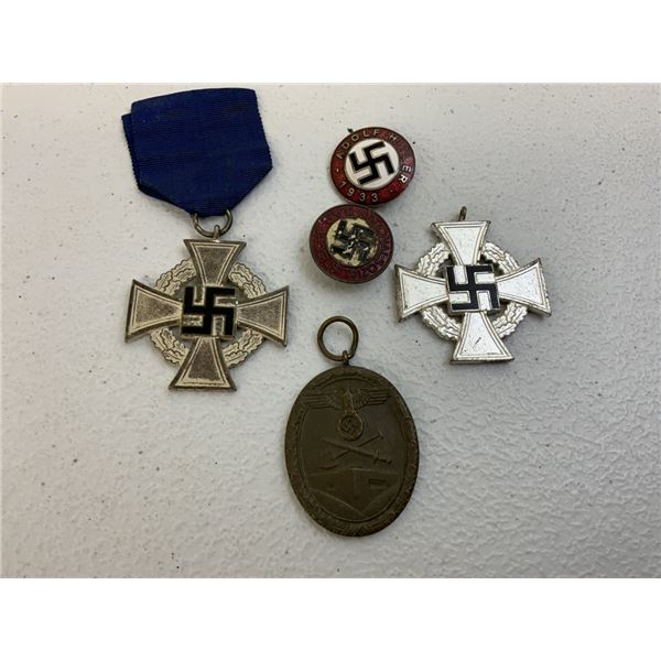 WWII GERMANY THIRD REICH BADGES AND MEDALS LOT