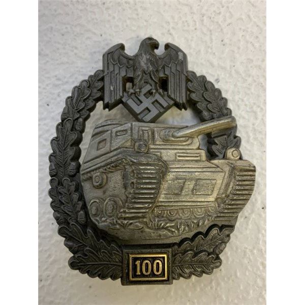 WWII GERMAN PANZER ASSAULT BADGE 100 ENGAGEMENTS BY JFS