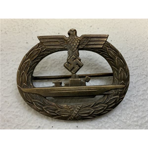 WWII GERMAN NAVY KRIEGSMARINE U-BOAT BADGE
