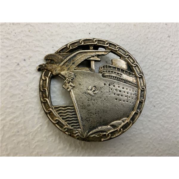WWII GERMAN NAVY KRIEGSMARINE BLOCKADE RUNNERS BADGE