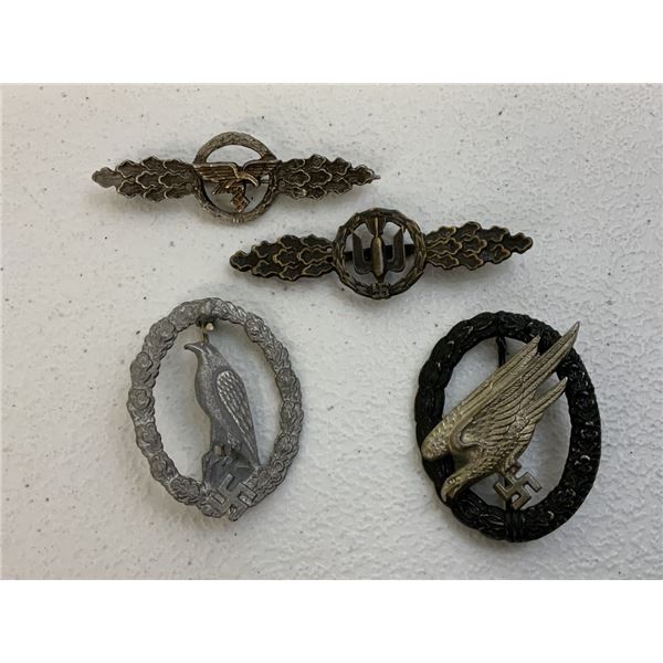 WWII GERMANY THIRD REICH LUFTWAFFE BADGES REENACTORS LOT