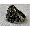 Image 2 : NAZI GERMANY LUFTWAFFE PARATROOPER SILVER RING WITH OAK LEAVES ENGRAVED