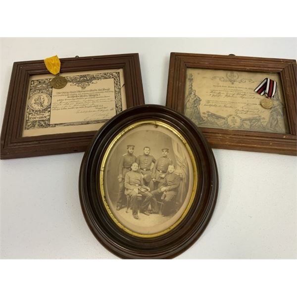 IMPERIAL GERMAN 1870-71 FRANCO PRUSSIAN WAR VETERAN RESEARCHED AWARD MEDALS WITH DOCUMENTS