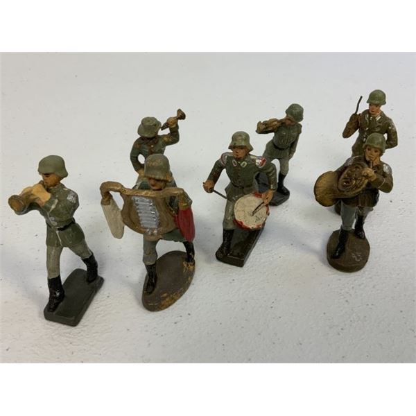 GERMAN NAZI PERIOD LINEOL / ELASTOLIN TOY SOLDIERS ARMY LOT OF 7