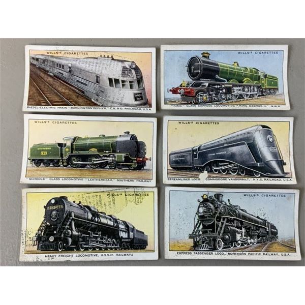 1930S WILLS TOBACCO CIGARETTE CARDS LOCOMOTIVES