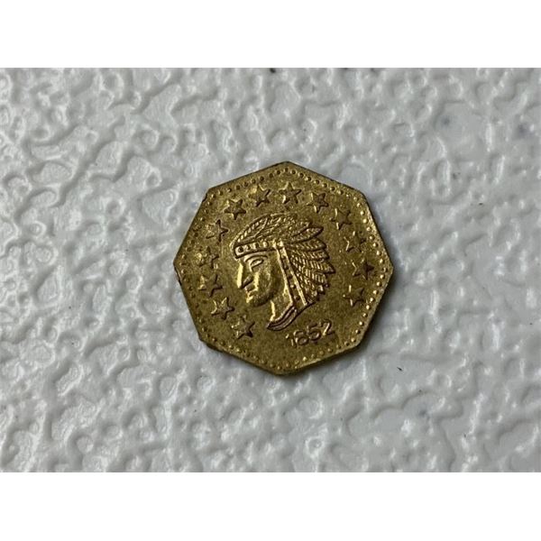 1852 DATED 1/2 FRACTIONAL GOLD COIN
