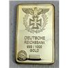Image 1 : GERMANY GOLD PLATED NOVELTY COIN GERMAN BANK DEUTSCHE REICHSBANK COMMEMORATIVE BAR