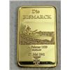 Image 1 : GERMANY GOLD PLATED NOVELTY COIN WWII DIE BISMARK BATTLESHIP BAR
